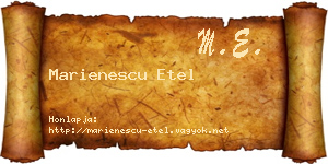Marienescu Etel névjegykártya